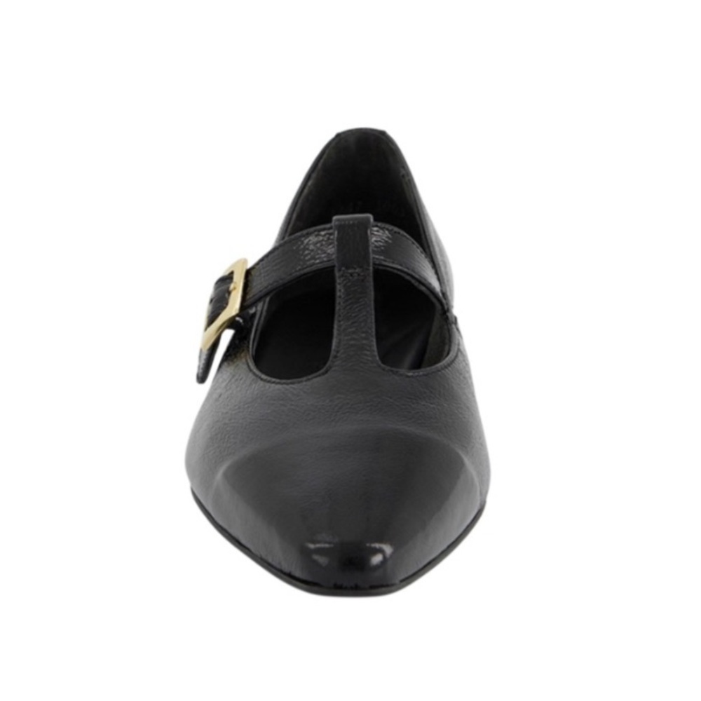 Mary Jane Flats. Black soft crinkled leather Loafers. Never used